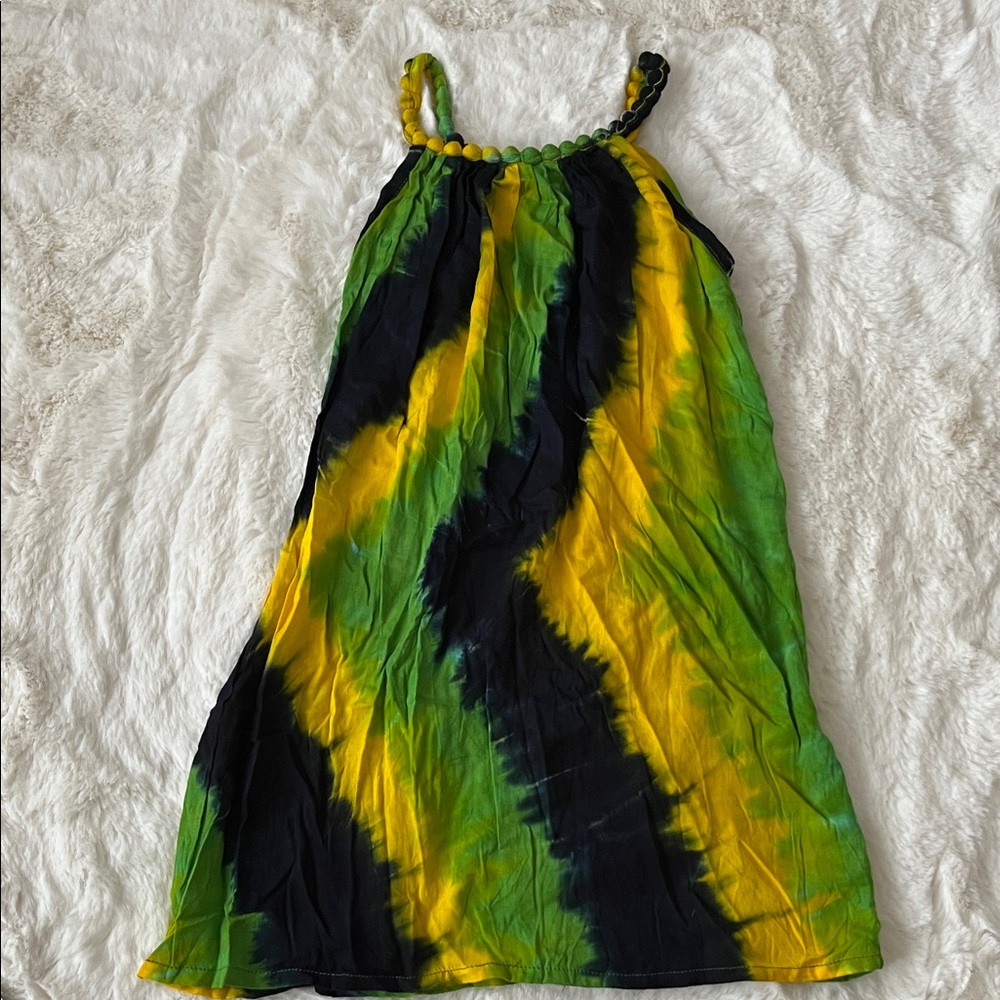 Source Unknown Kids Dress - Green, Yellow, Black